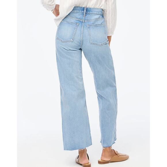 NWT J.Crew Wide Leg Cropped Jean In All Day Stretch Spring Storm Wash Size 30P - Picture 2 of 8